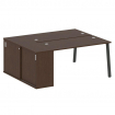 Metal System Рабочая станция с шкафом-купе на А-образном м/к БА.РС-СШК-1.3 Т Венге Цаво/Металл Антра