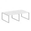 Metal System Рабочая станция на 4 места на О-образном м/к БО.СМ-4.2 Белый/Металл Серый 2400*1475*750