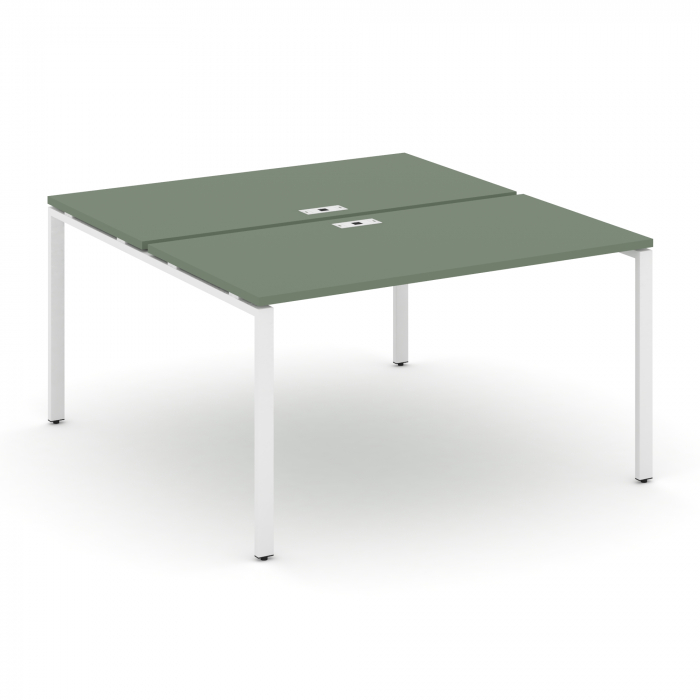 Concept Рабочая станция на 2 места CN.DRS-004 Кобо/Металл Белый 1580*1480*750