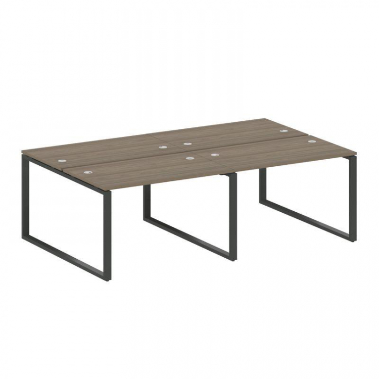 Metal System Рабочая станция на 4 места на О-образном м/к БО.СМ-4.2 Вяз Благородный/Металл Антрацит