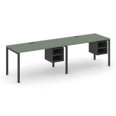 Concept Рабочая станция односторонняя с подвес. тумбами 2 места CN.ORS-106 Кобо/Антрацит/Металл Антр