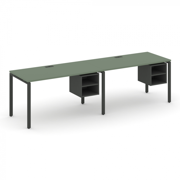 Концепт Рабочая станция односторонняя с подвес. тумбами 2 места CN.ORS-106 Кобо/Антрацит/Металл Антр