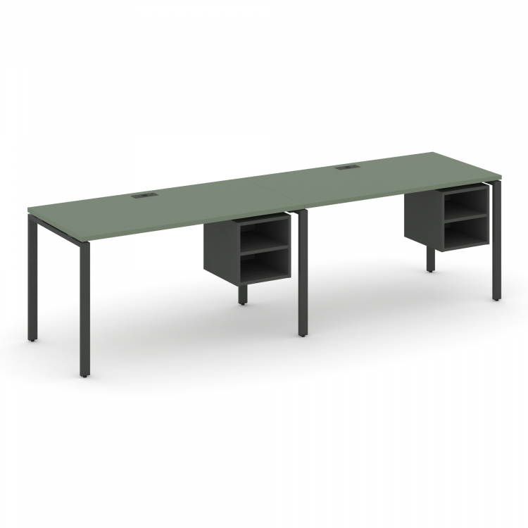 Concept Рабочая станция односторонняя с подвес. тумбами 2 места CN.ORS-106 Кобо/Антрацит/Металл Антр