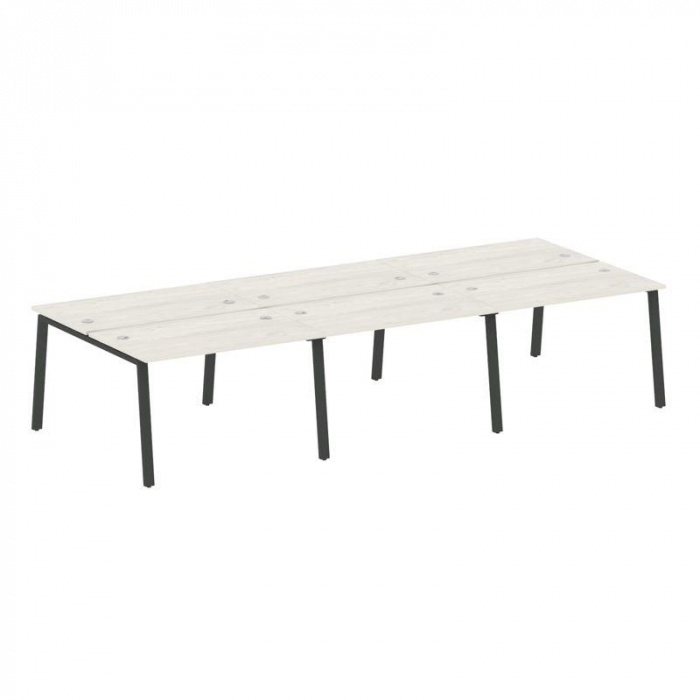 Metal System Рабочая станция на 6 мест на А-образном м/к БА.СМ-6.2 Дуб Наварра/Металл Антрацит 3600*