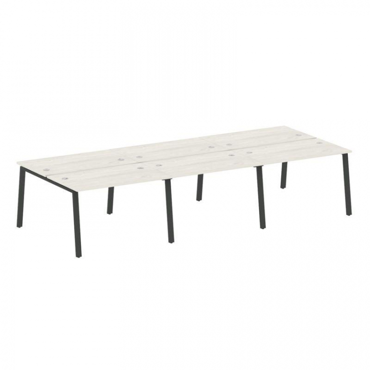 Metal System Рабочая станция на 6 мест на А-образном м/к БА.СМ-6.2 Дуб Наварра/Металл Антрацит 3600*