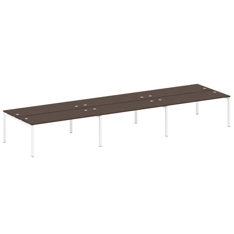 Metal System Quattro Рабочая станция на 6 раб. мест на П-образном м/к 50БП.СМ-6.5 Венге Цаво/Металл