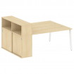 Metal System Рабочая станция с шкафом-купе на А-образном м/к БА.РС-СШК-2.4 Т Акация Лорка/Металл Бел