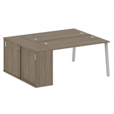 Metal System Рабочая станция с шкафом-купе на А-образном м/к БА.РС-СШК-1.3 Т Вяз Благородный/Металл