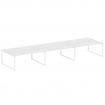 Metal System Рабочая станция на 6 мест на О-образном м/к БО.СМ-6.5 Белый/Металл Белый 5400*1475*750