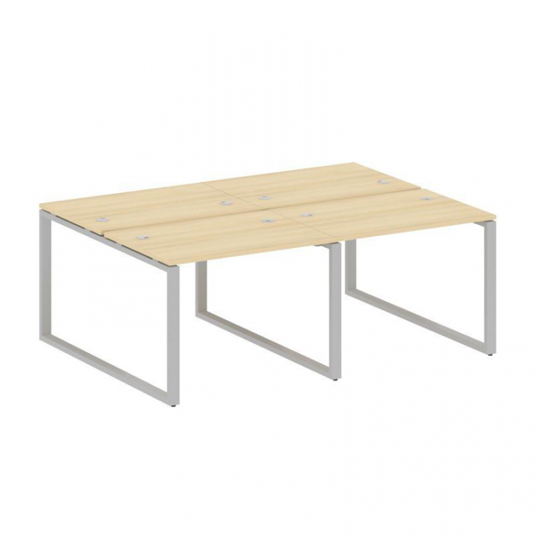 Metal System Рабочая станция на 4 места на О-образном м/к БО.СМ-4.1 Акация Лорка/Металл Серый 2000*1