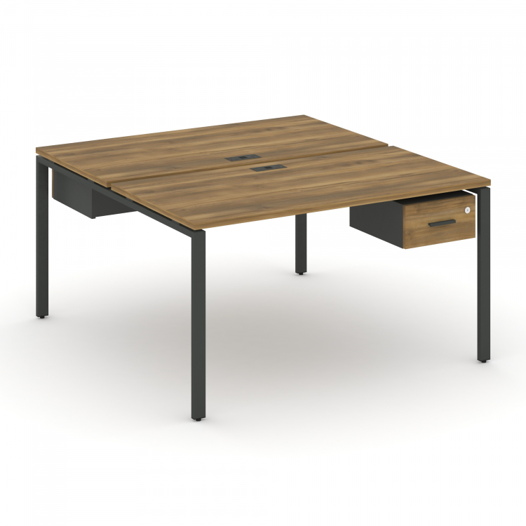 Concept Рабочая станция 2 сторонняя с подвесными тумбами на 2 места CN.DRS-109 A Сандал Янтарный/Ант