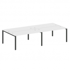 Metal System Рабочая станция на 4 места на П-образном м/к БП.СМ-4.4 Белый/Металл Антрацит 3200*1475*