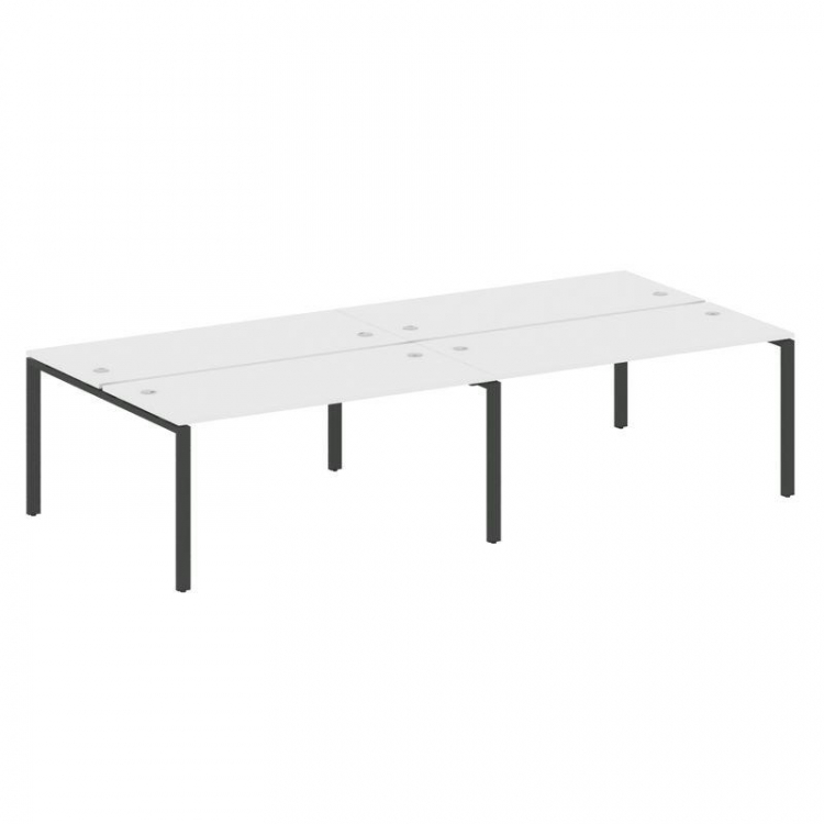 Metal System Рабочая станция на 4 места на П-образном м/к БП.СМ-4.4 Белый/Металл Антрацит 3200*1475*