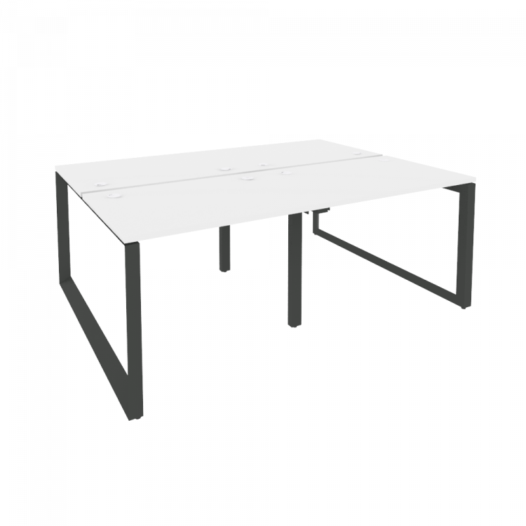 Onix Рабочая станция на О-образном м/к O.MO-D.RS-4.1.7 Белый Бриллиант/Металл Антрацит 1960*1475*750
