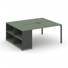 Concept Рабочая станция с опорным стеллажом CN.DRS-204 Кобо/Антрацит/Металл Антрацит 2000*1480*750