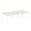 Metal System Рабочая станция на 4 места на П-образном м/к БП.СМ-4.3 Дуб Наварра/Металл Белый 2800*14