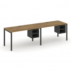 Concept Рабочая станция односторонняя с подвес. тумбами 2 места CN.ORS-108 Сандал Янтарный/Антрацит/