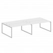Metal System Quattro Рабочая станция на 4 места на О-образном м/к 40БО.СМ-4.4 Белый/Металл Серый 320
