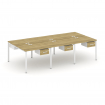 Concept Рабочая станция двухсторонняя с подвес. тумбами на 6 мест CN.DRS-149 W Дуб Винченцо/Белый Бр