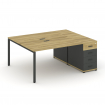 Concept Рабочая станция с 1 опорной тумбой CN.DRS-401 A Дуб Винченцо/Антрацит/Металл Антрацит 1400*1