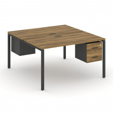 Concept Рабочая станция 2 сторонняя с подвесными тумбами на 2 места CN.DRS-114 A Сандал Янтарный/Ант