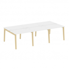 Onix Wood Рабочая станция OW.D.RS-6.1.7 Белый Бриллиант/Дуб Светлый/Металл Белый 2940*1475*750