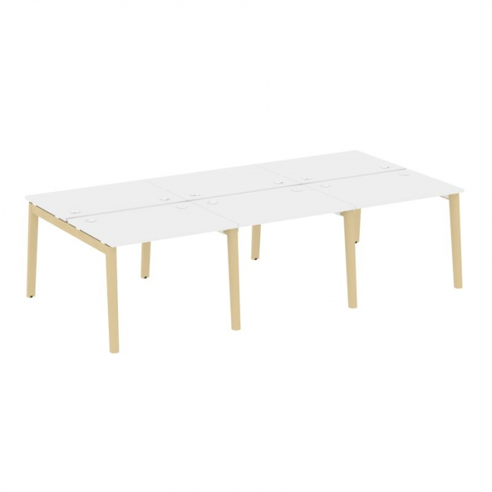 Onix Wood Рабочая станция OW.D.RS-6.1.7 Белый Бриллиант/Дуб Светлый/Металл Белый 2940*1475*750