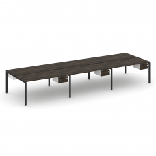 Concept Рабочая станция двухсторонняя с подвес. тумбами на 6 мест CN.DRS-152 B Дуб Мали/Белый Брилли