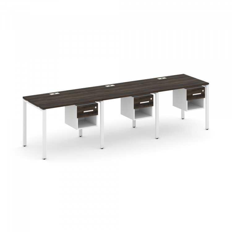 Concept Рабочая станция односторонняя с подвес. тумбами 3 места CN.ORS-137 W Дуб Мали/Белый Бриллиан