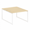 Metal System Quattro Рабочая станция на О-образном м/к 40БО.РАС-СП-2.2 Акация Лорка/Металл Белый 120