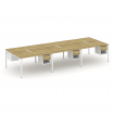 Concept Рабочая станция двухсторонняя с подвес. тумбами на 6 мест CN.DRS-159 W Дуб Винченцо/Белый Бр
