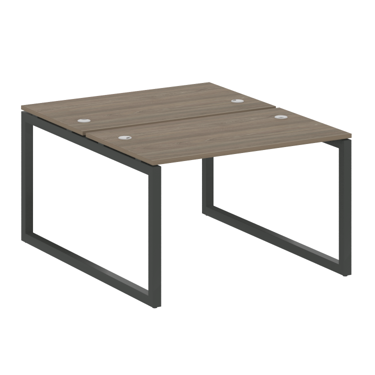 Metal System Quattro Рабочая станция на О-образном м/к 50БО.РАС-СП-2.2 Вяз Благородный/Металл Антрац