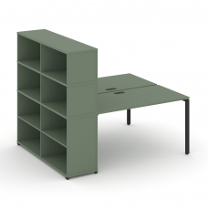 Concept Рабочая станция с опорным стеллажом с надставкой выс. CN.DRS-216 Кобо/Металл Черный 2000*148