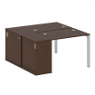 Metal System Рабочая станция с шкафом-купе на П-образном м/к БП.РС-СШК-1.1 Т Венге Цаво/Металл Серый