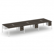 Concept Рабочая станция двухсторонняя с подвес. тумбами на 6 мест CN.DRS-156 W Дуб Мали/Белый Брилли