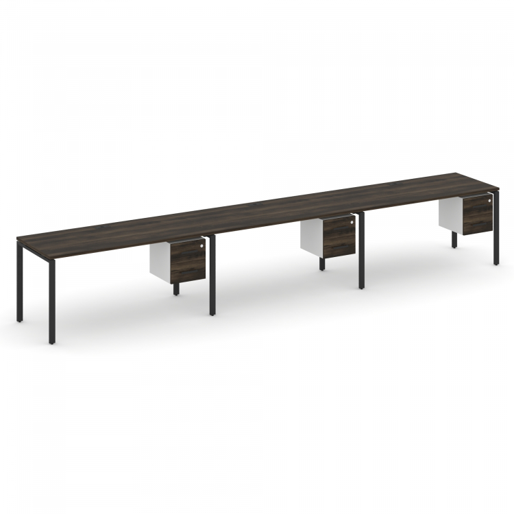 Concept Рабочая станция односторонняя с подвес. тумбами 3 места CN.ORS-136 B Дуб Мали/Белый Бриллиан