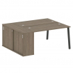 Metal System Рабочая станция с шкафом-купе на А-образном м/к БА.РС-СШК-1.3 Т Вяз Благородный/Металл