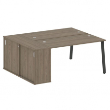 Metal System Рабочая станция с шкафом-купе на А-образном м/к БА.РС-СШК-1.3 Т Вяз Благородный/Металл