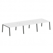 Metal System Рабочая станция на 6 мест на А-образном м/к БА.СМ-6.3 Белый/Металл Антрацит 4200*1475*7