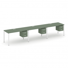 Concept Рабочая станция односторонняя с подвес. тумбами 3 места CN.ORS-133 W Кобо/Металл Белый 2940*