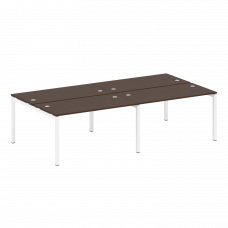 Metal System Quattro Рабочая станция на 4 места на П-образном м/к 50БП.СМ-4.3 Венге Цаво/Металл Белы