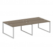 Metal System Рабочая станция на 4 места на О-образном м/к БО.СМ-4.3 Вяз Благородный/Металл Серый 280
