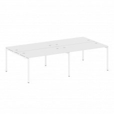 Metal System Quattro Рабочая станция на 4 места на П-образном м/к 40БП.СМ-4.3 Белый/Металл Белый 280