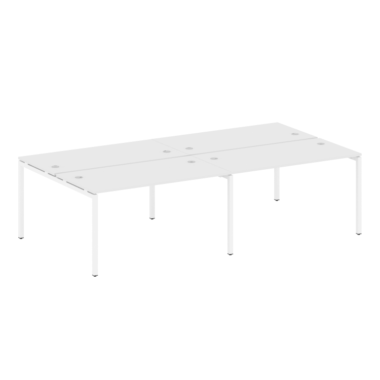 Metal System Quattro Рабочая станция на 4 места на П-образном м/к 40БП.СМ-4.3 Белый/Металл Белый 280