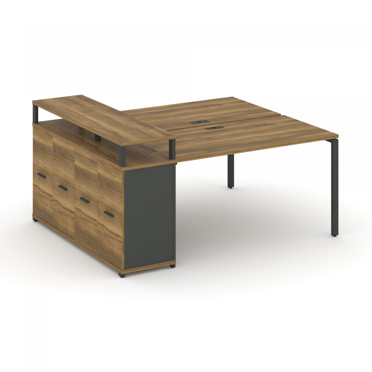 Concept Рабочая станция с опорным распаш. шкафом с верх. горизонтом CN.DRS-221 A Сандал Янтарный/Ан