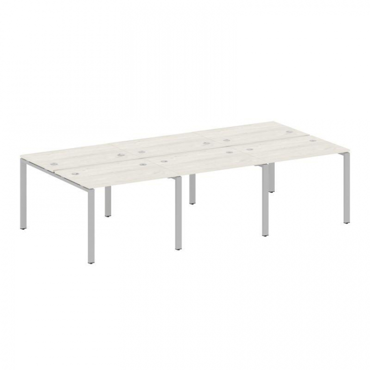 Metal System Рабочая станция на 6 мест на П-образном м/к БП.СМ-6.1 Дуб Наварра/Металл Серый 3000*147