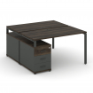 Concept Рабочая станция 2 места с двухсторонней опорной тумбой CN.DRS-304 A Дуб Мали/Антрацит/Металл