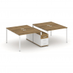 Concept Рабочая станция 4 места с двухсторонней опорной тумбой CN.DRS-310 W Сандал Янтарный/Белый Бр