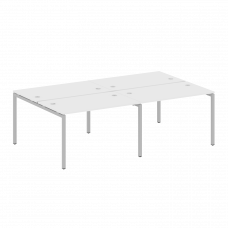 Metal System Quattro Рабочая станция на 4 места на П-образном м/к 40БП.СМ-4.2 Белый/Металл Серый 240