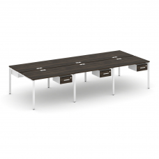 Concept Рабочая станция двухсторонняя с подвес. тумбами на 6 мест CN.DRS-150 W Дуб Мали/Белый Брилли
